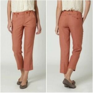 Anthropologie Women's Paper Boy Orange Wool Cropped Trouser Pant‎ Size 6 NWT